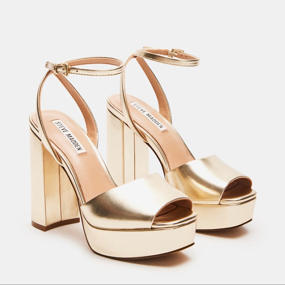 Steve Madden Metallic Gold Strappy Heels
